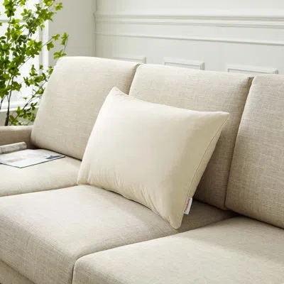 Modway Enhance Lumbar Performance Velvet Throw Pillow By  In Ivory