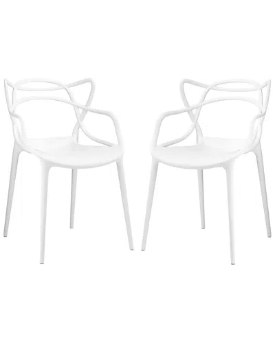 Modway Entangled Dining Chairs Set In White