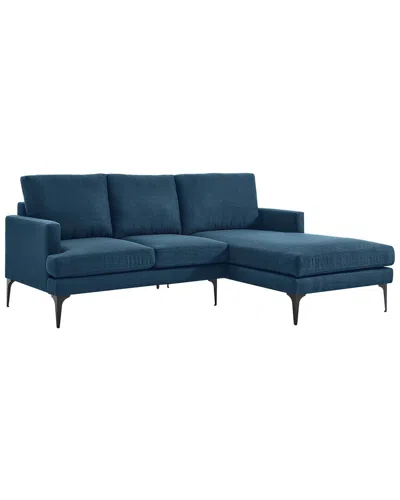 Modway Evermore Right-facing Upholstered Fabric Sectional Sofa In Blue
