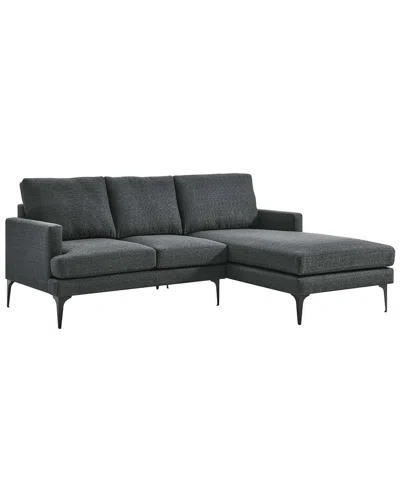 Modway Evermore Right-facing Upholstered Fabric Sectional Sofa In Grey