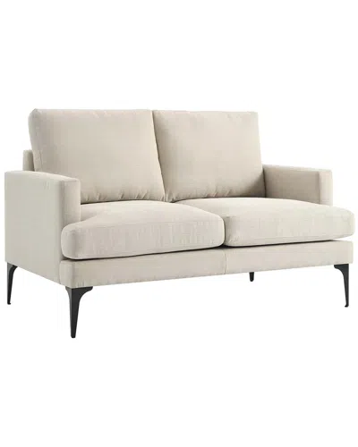 Modway Evermore Upholstered Fabric Loveseat In Beige