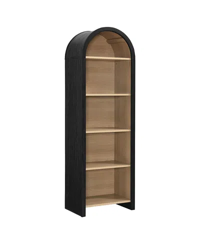Modway Evie Arched Narrow Bookcase Display Cabinet In Black