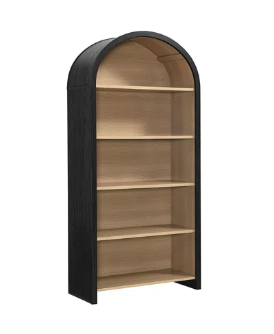 Modway Evie Arched Wide Bookcase Display Cabinet In Black