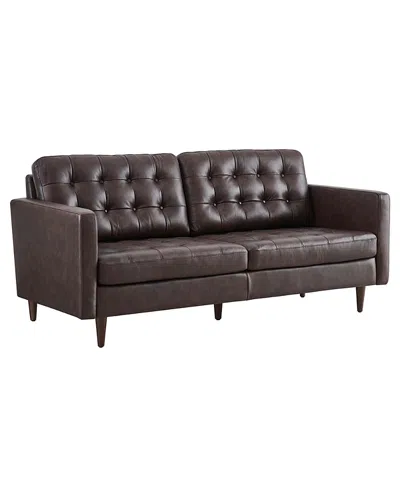 Modway Exalt Tufted Leather Sofa In Multi