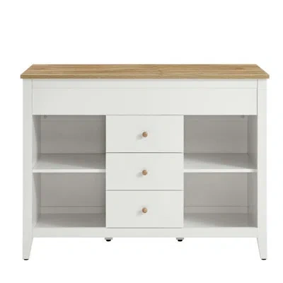 Modway Farmstead Kitchen Island In Oak White