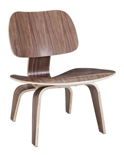 Modway Fathom Wood Lounge Chair In Brown