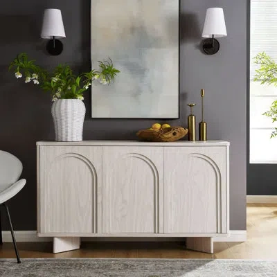 Modway Flux Arched 3-door Sideboard In White Wash In Neutral