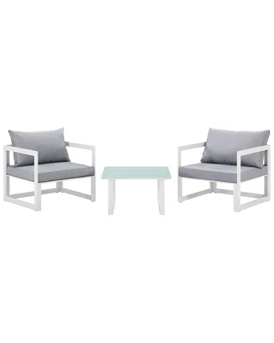Modway Fortuna 3pc Outdoor Patio Aluminum Sectional Sofa Set