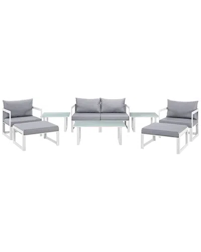 Modway Fortuna 9-piece Outdoor Patio Sectional Sofa Set In White