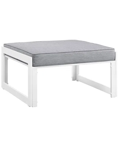 Modway Fortuna Outdoor Patio Aluminum Ottoman In Gray
