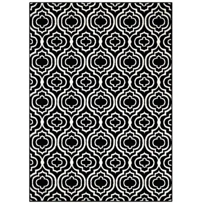Modway Frame Transitional Moroccan Trellis Area Rug In Black;white