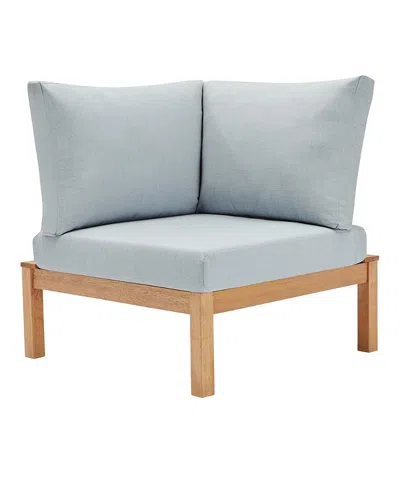 Modway Freeport Karri Wood Sectional Sofa Outdoor Patio Corner Chair In Blue