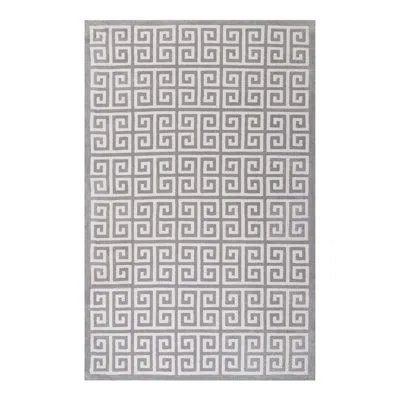 Modway Freydis Greek Key Area Rug In White;light Gray