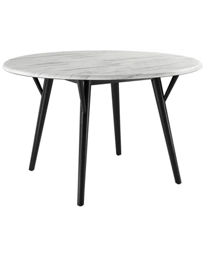Modway Gallant 50in Round Performance Artificial Marble Dining Table In Black