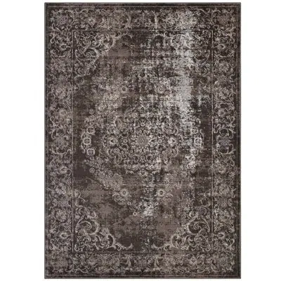 Modway Gamela Rustic Vintage Ornate Floral Medallion Area Rug - Antique Light And Dark Brown