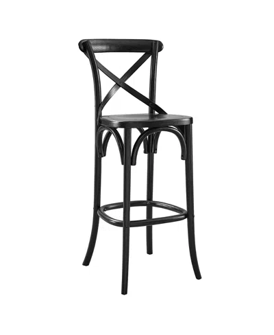 Modway Gear Bar Stool In Black