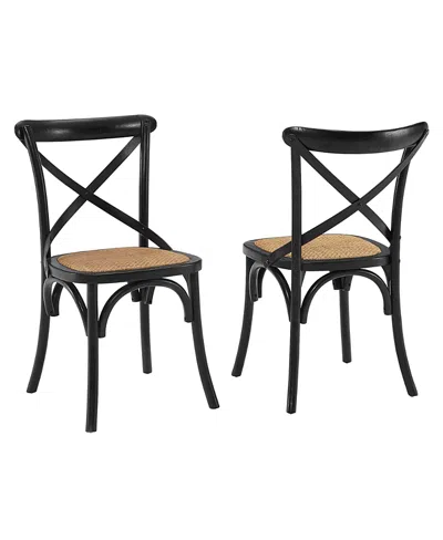 Modway Gear Dining Side Chair, Set Of 2 In Black