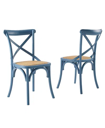 Modway Gear Dining Side Chair, Set Of 2 In Blue