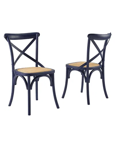 Modway Gear Dining Side Chair, Set Of 2 In Blue