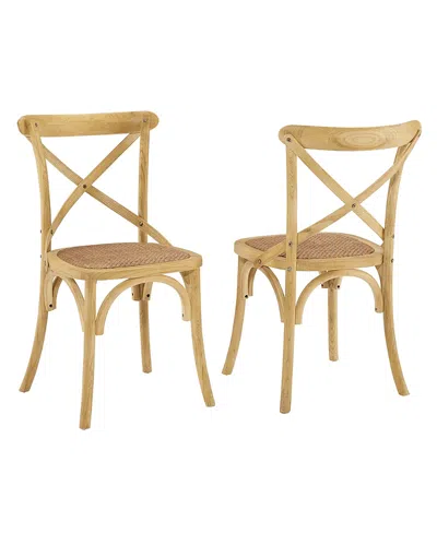 Modway Gear Dining Side Chair, Set Of 2 In Brown