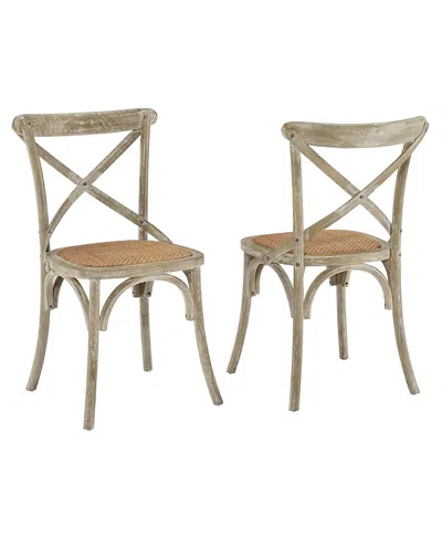 Modway Gear Dining Side Chair, Set Of 2 In Brown