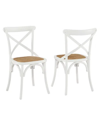 Modway Gear Dining Side Chair, Set Of 2 In White