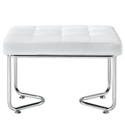Modway Gibraltar' Padded Vinyl Lounge Chair And Ottoman In White