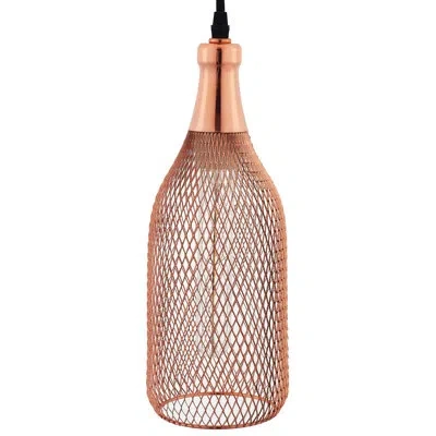 Modway Glimmer Bottle-shaped Rose Gold Pendant Light - 34 In Rose Gold Steel;rose Gold Steel