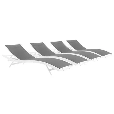 Modway Glimpse Outdoor Patio Mesh Chaise Lounge In Gray