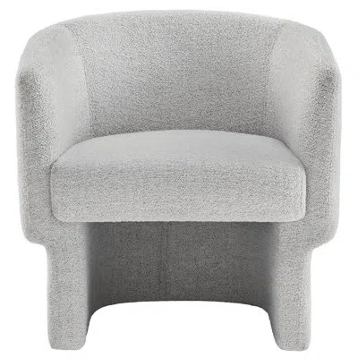Modway Greer Boucle Fabric Upholstered Accent Armchair In Newsprint Fabric