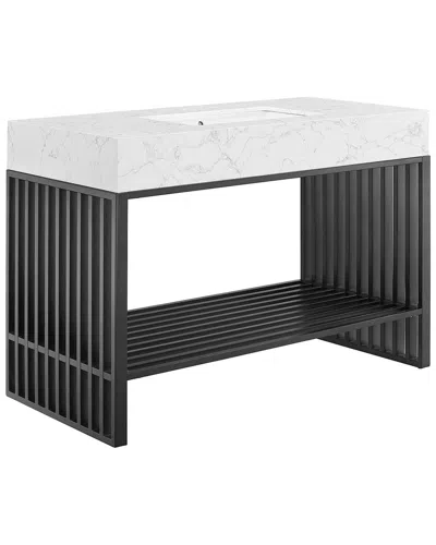 Modway Gridiron 48in Bathroom Vanity In White