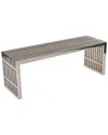 Modway Gridiron Medium Stainless Steel Bench In Silver
