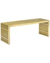 Modway Gridiron Medium Stainless Steel Bench In Brown