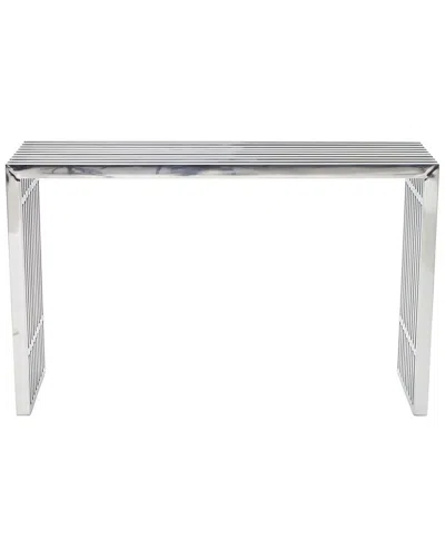 Modway Gridiron Stainless Steel Console Table In Silver