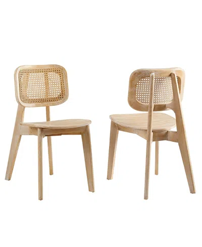 Modway Habitat Wood Dining Side Chair, Set Of 2 In Brown