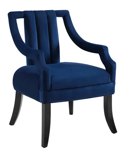 Modway Harken Performance Velvet Accent Chair In Blue