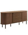 Modway Harlan 67 Fluted Oval Sideboard Cabinet In Brown