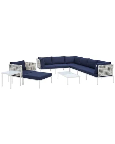 Modway Harmony 10-piece Sunbrella Basket Weave Outdoor Patio Sectional Sofa  Set In Taupe