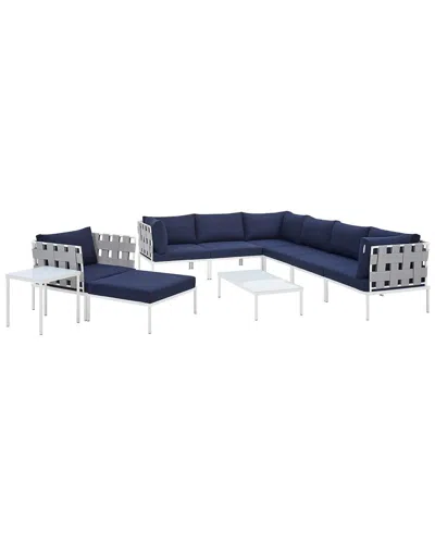 Modway Harmony 10-piece Sunbrella Outdoor Patio Sectional Sofa Set In Gray