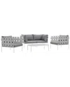 Modway Harmony 5-piece Outdoor Patio Sectional Sofa Set In White