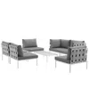 Modway Harmony 7-piece Outdoor Patio Sectional Sofa Set In White