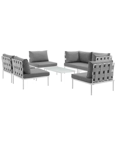 Modway Harmony 7-piece Outdoor Patio Sectional Sofa Set In White