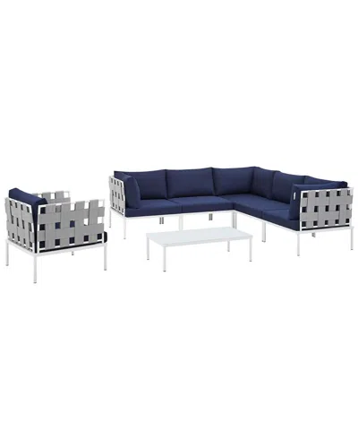 Modway Harmony 7-piece Sunbrella Outdoor Patio Sectional Sofa Set In Gray