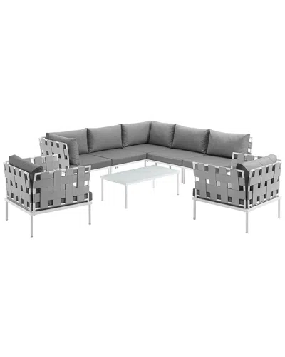 Modway Harmony 8-piece Outdoor Patio Sectional Sofa Set In White