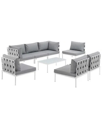 Modway Harmony 8-piece Outdoor Patio Sectional Sofa Set In White