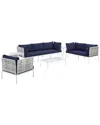 Modway Harmony 8-piece Sunbrella Outdoor Patio Seating Set In Taupe
