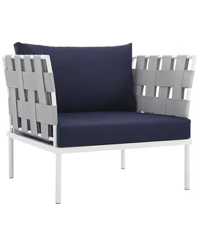 Modway Harmony Outdoor Patio Aluminum Armchair Navy In Multi