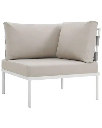 Modway Harmony Outdoor Patio Aluminum Corner Sofa Beige In Brown