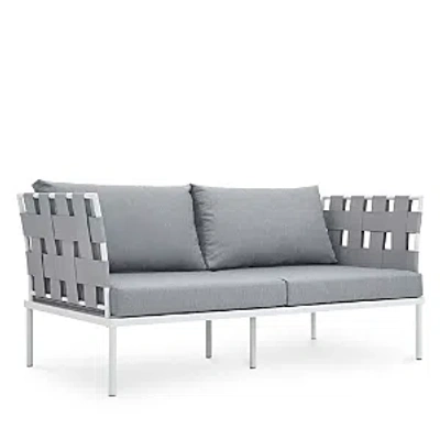 Modway Harmony Outdoor Patio Loveseat In White Gray