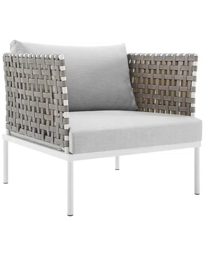 Modway Harmony Sunbrella® Basket Weave Outdoor Patio Aluminum Armchair In Multi
